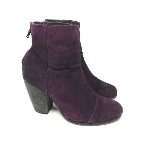 Rag & Bone Newbury Ankle Boots Booties Purple 6 - Picture 1 of 9